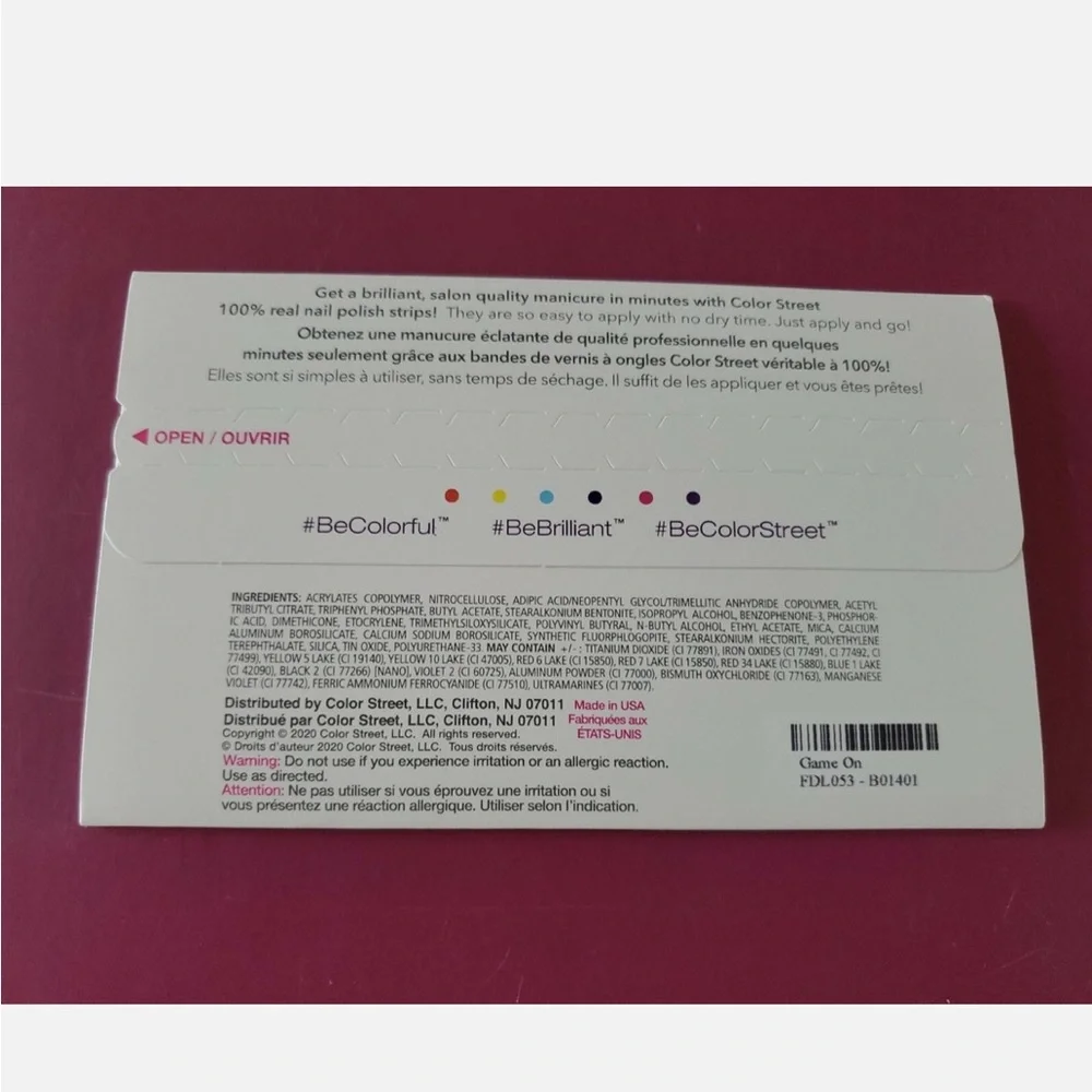 Color Street Game On Sports Theme Clear Nail Polish Strips- Sports mom gift NWT